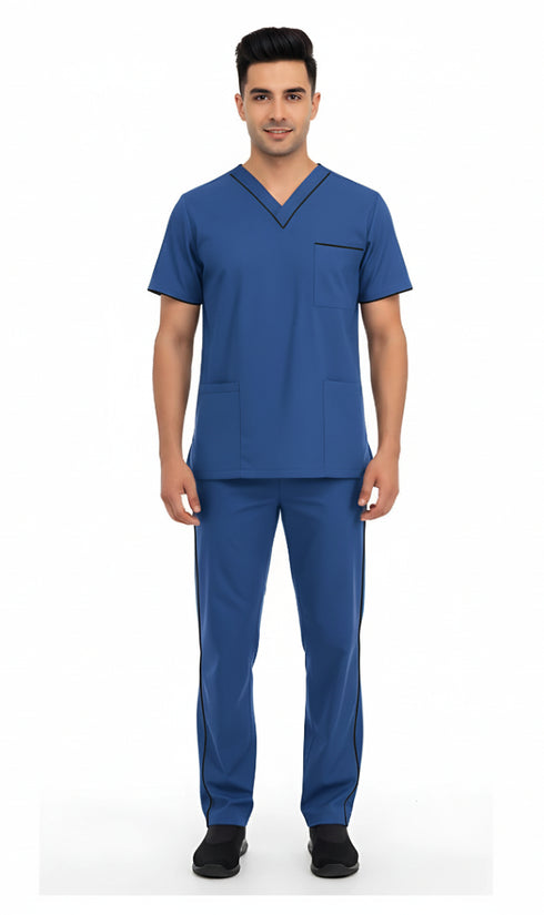Men’s 4-Pocket V-Neck contrast Scrub